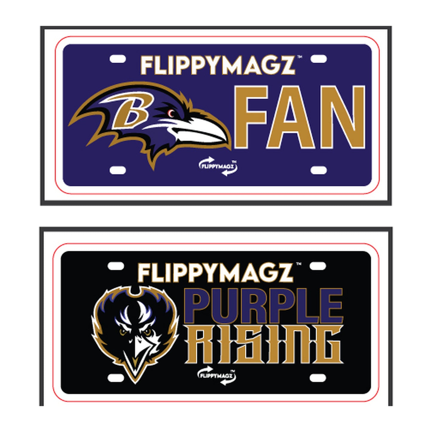 Reversible Ravens FAN TAG