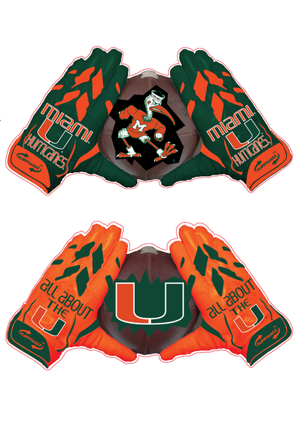University of online miami football gloves
